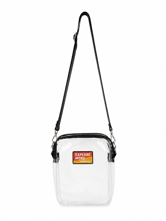 Handbags - Clear Stadium Approved Crossbody Bag with Black Trim and 'Explore More' Patch